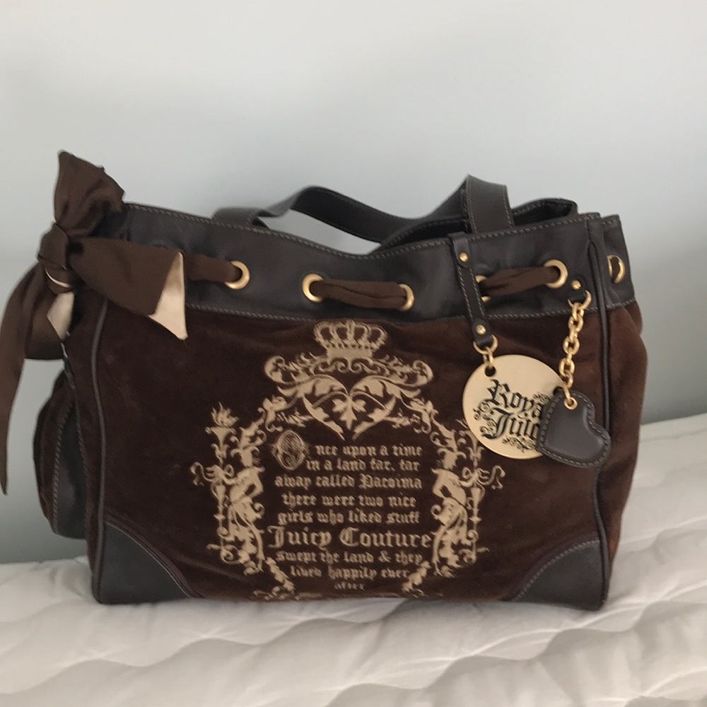 Juicy couture brown velvet bag
